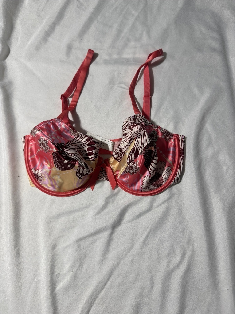 Simone Pérèle Floral Underwire Bra 32D Pink Multi French Luxury Lingerie
